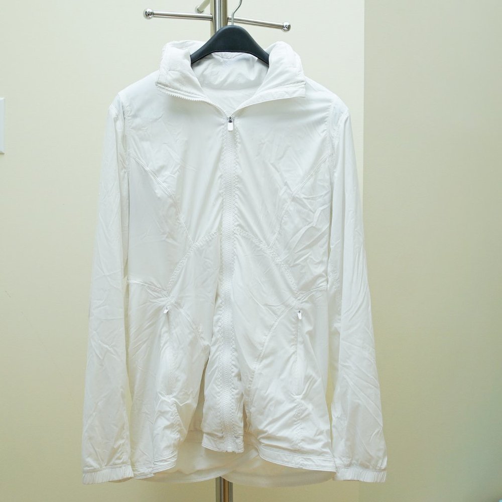 Women's White Lululemon Light Rain Jacket
